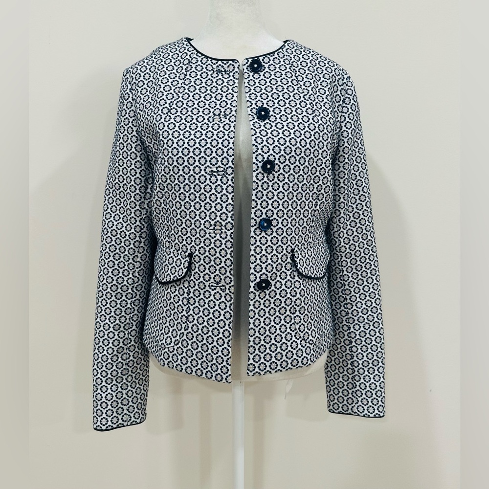 Brooks Brothers Floral Jacquard Cropped Jacket Size‎ 8 - Picture 7 of 15